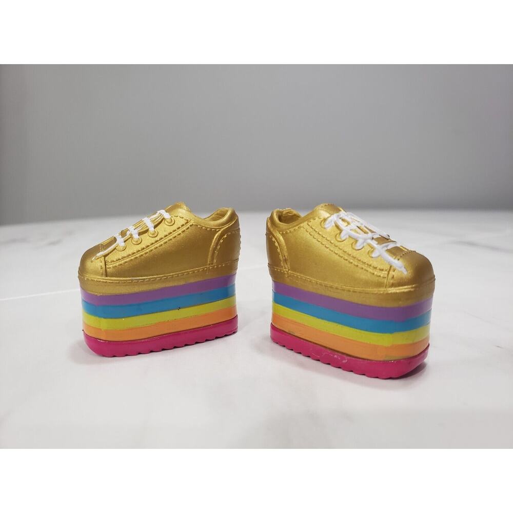 Rainbow High‎ Sunny Madison - Series 1 - Pair Gold Platforms Shoes Sneakers